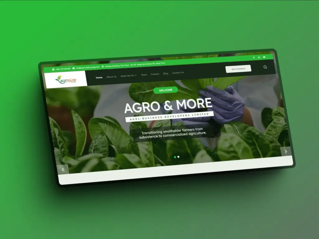 Agro and More website homepage