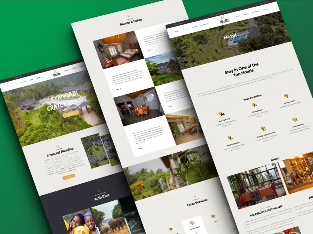 Kyangabi Crater Resort website homepage
